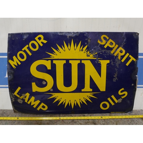 126 - Enamel sign- Sun Motor Oils 24x36