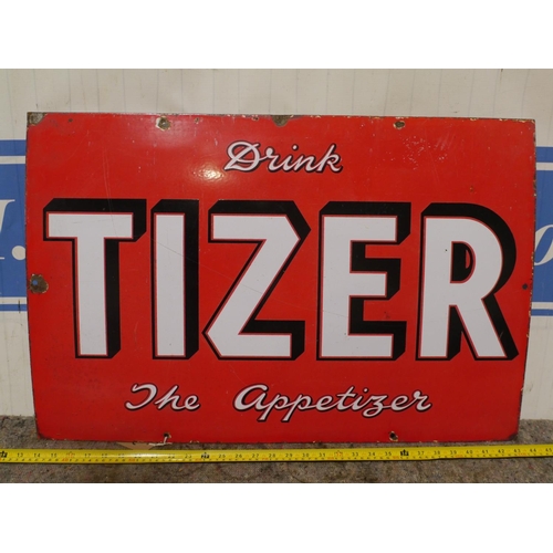 127 - Enamel sign- Tizer 20x30