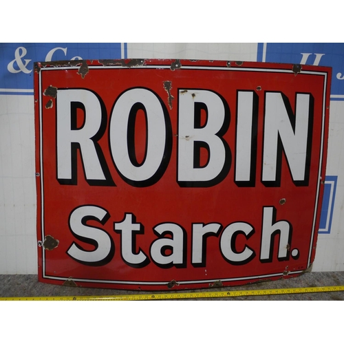 132 - Enamel sign- Robin Starch 36x48