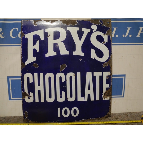 133 - Enamel sign- Fry's Chocolate 42x36