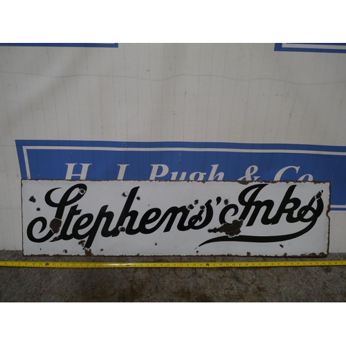 135 - Enamel sign- Stephens Inks 48x12