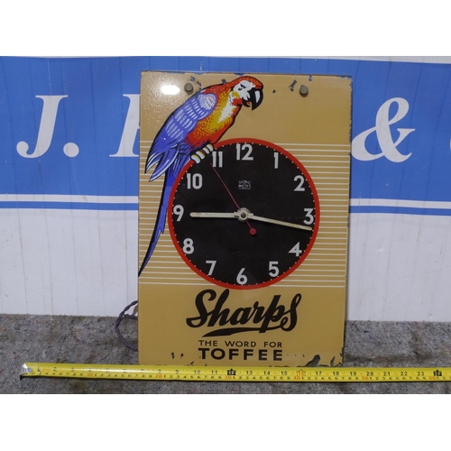 155 - Sharps Toffee glass clock 17x12