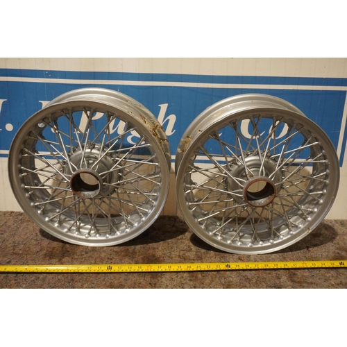 209 - Pair of powder coated wheels for Austin MG DRC 5 1/2x15