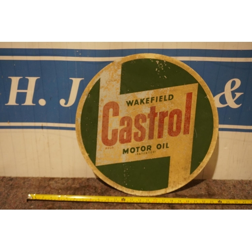 240 - Circular tin sign- Wakefield Castrol 18