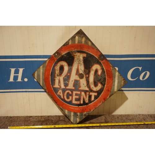 245 - Double sided enamel sign- RAC Agent 18x18