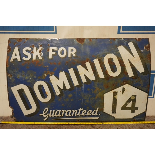 247 - Enamel sign- Dominion 48x30