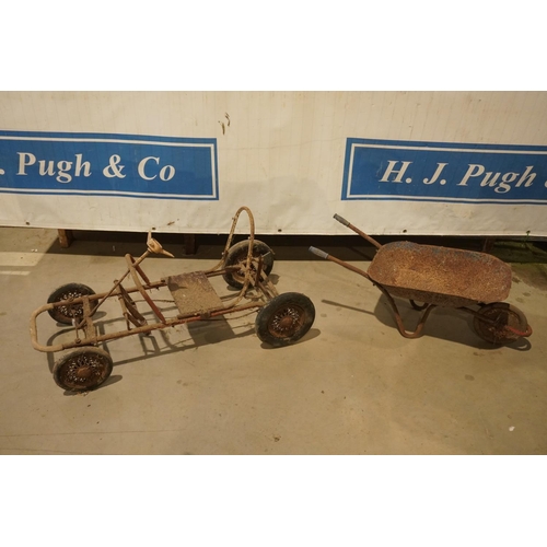 377 - Triang Go kart and Triang childs wheelbarrow