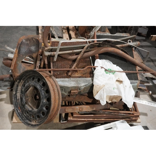 406 - Jowett Bradford utility deluxe project 1952. Rebuilt chassis and gearbox c/w a large quantity of spa... 