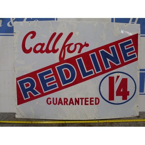 62 - Enamel sign- Redline 36x48