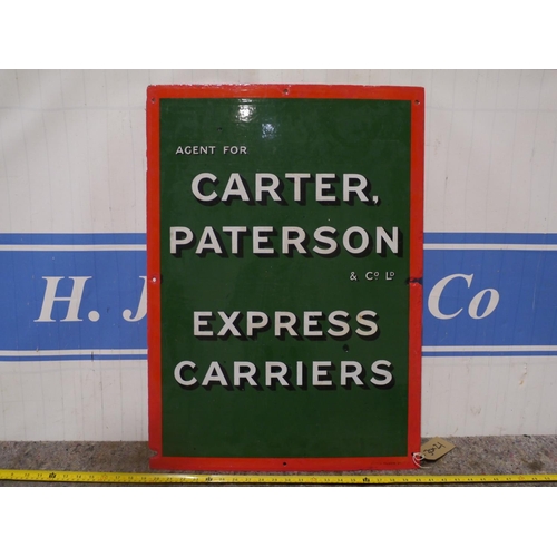 66 - Enamel sign- Carter, Paterson & Co 30x21