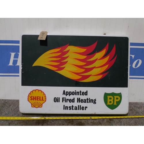 70 - Perspex illuminated sign- BP, Shell Appointed Oil Fired Heating Installer 21x28