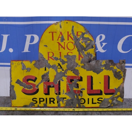 72 - Double sided enamel sign- Shell 18x24