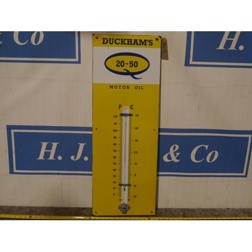 74 - Enamel sign- Duckhams thermometer 36x13