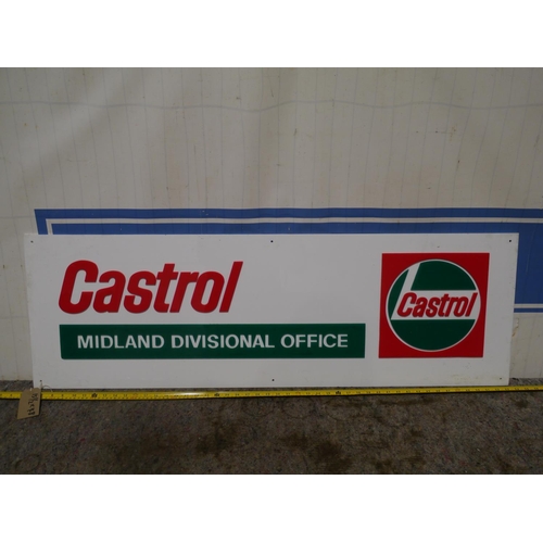 81 - Perspex sign- Castrol Midland Divisional Office 15 1/2x48