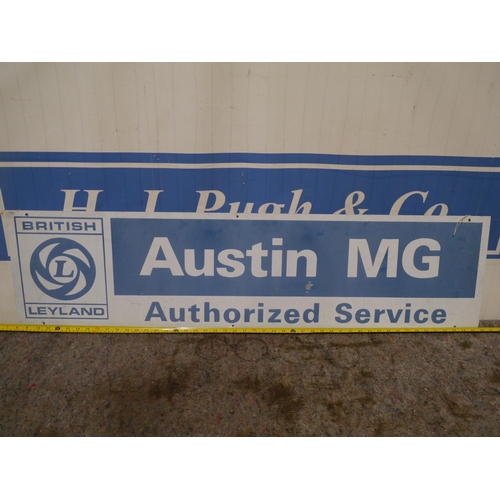 82 - Tin sign- Austin MG Authorized Service 12x48