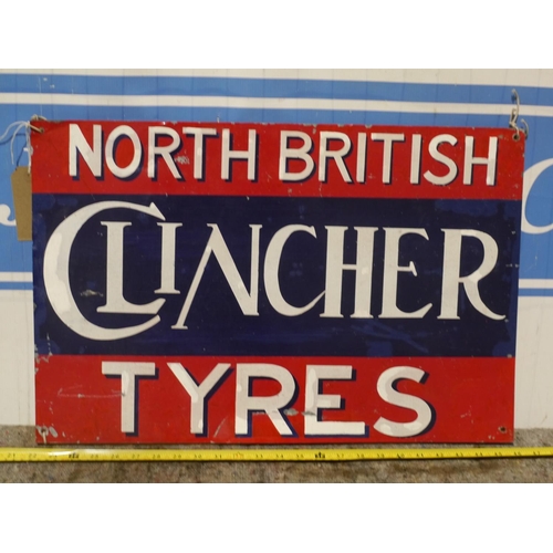 87 - Aluminium sign- Clincher North British Tyres 16x24