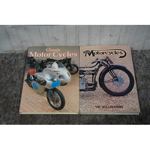 352A - Classic motorcycle hard back books by Vic Willoughby. 1979 & 1982