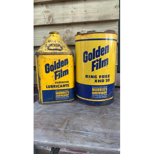 477 - 2 Golden film cans