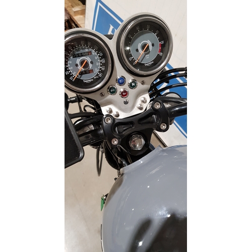 719A - Triumph T100 Bonneville cafe racer motorcycle, 790cc, 2003. Imported. Showing just over 5500miles fr... 