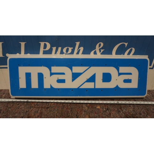 256 - Mazda cars plastic garage sign 12x38