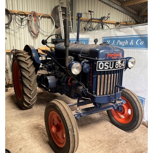 86 - Fordson E27N petrol TVO tractor, lights restored, runs well.