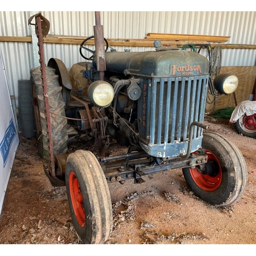 87 - Fordson E27N tractor. High top gear, no hydraulics. Good original condition with electrics and light... 