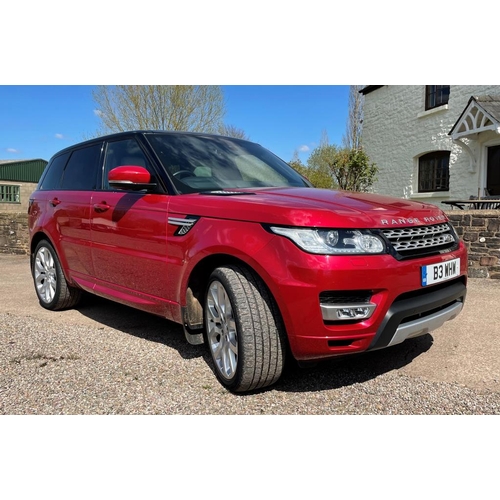 99 - Range Rover Sport HSE SD V6 Red/Black, 28,000 miles, one owner. 2017. Reg. B3 WHW. Cherished no plat... 