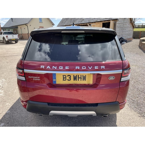 99 - Range Rover Sport HSE SD V6 Red/Black, 28,000 miles, one owner. 2017. Reg. B3 WHW. Cherished no plat... 