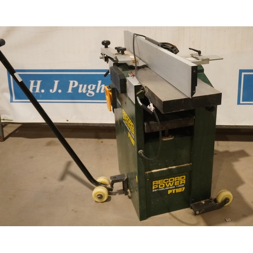 287 - Record Power PT107 planer/thicknesser, 4 years old. 5 Years manufacturer guarantee