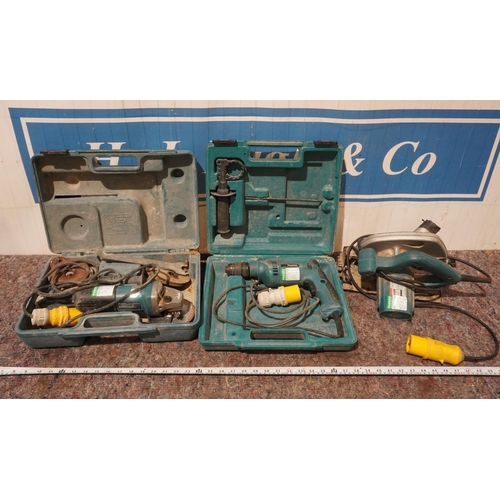 340 - 110V Makita angle grinder, drill and circular saw