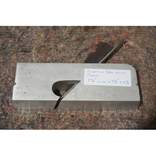 376 - Aluminium skew wood plane 1 1/4 x 7 1/2 x2 3/4