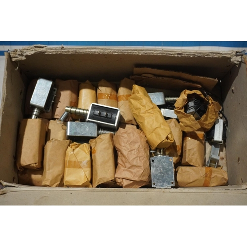 379 - Box of electric solenoids. Approx 32