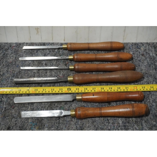 501 - 6 Antique turning chisels