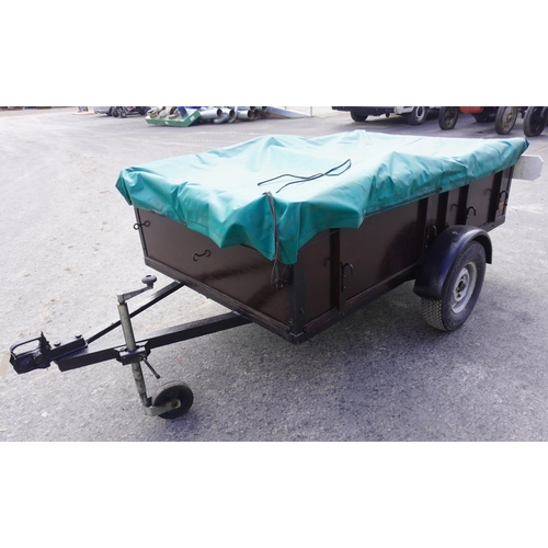 596 - Car trailer and cover 6x4ft