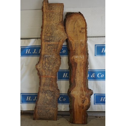 98 - Oak 110x11x2 -1 & 100x7x2 -1 +VAT