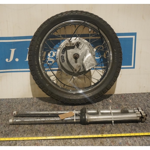 151 - Triumph T140 front wheel and front forks