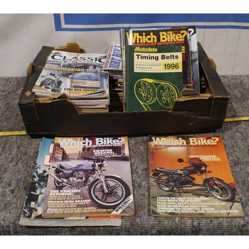 Box of assorted motorcycle magazines