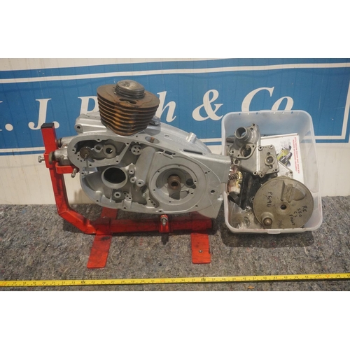 67 - Royal Enfield engine parts on stand No.SR8587 and spares