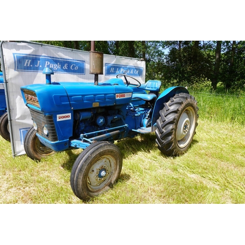 112 - Ford 2000 Dexta tractor. 5382 hours recorded. Used for ploughing. Runs and drives. Early restoration