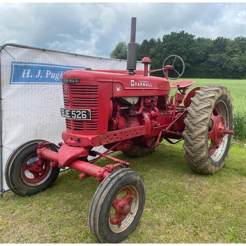 136 - Farmall M tractor, early restoration, runs and drives, Reg no. BJE 926