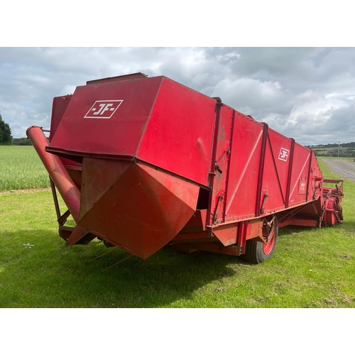 144 - JF MS105 wraparound combine harvester, in good working condition with IH McCormick 523 tractor, show... 