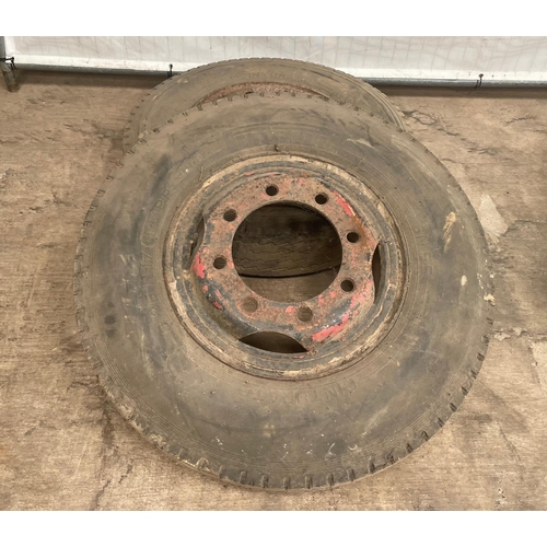 24 - Lorry wheel and tyre 8.25 x 17