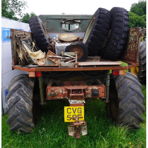 129 - Unimog and spares. Reg. CVG 58F. V5