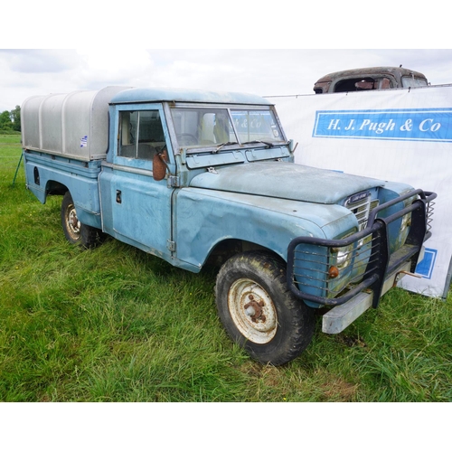 182 - Land Rover 3 LWB, petrol. 1983. 2.2L. Ifor Williams canopy. Reg. A646 JKN. V5. On SORN