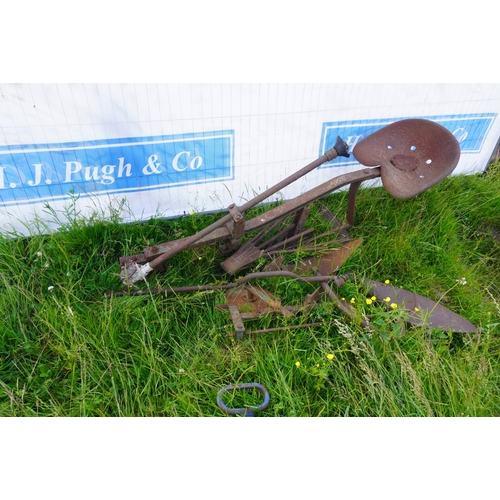 250 - Garden plough, seat etc