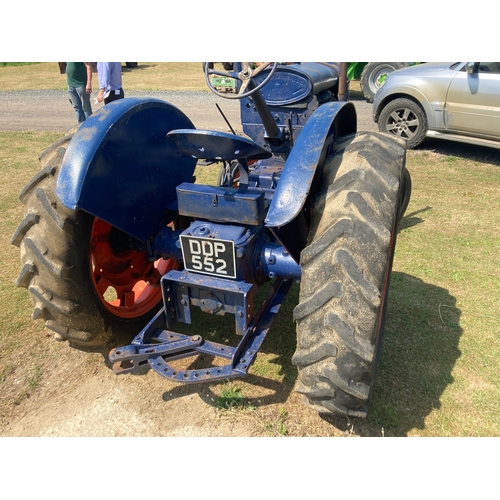 148 - Fordson E27N tractor, high top gear, early type with no hydraulics, running when barn stored