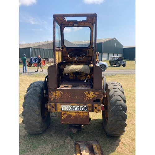 142 - Fordson Major tractor / Merton 2 way loader in working order, an unusual machine, Reg no ERX566C