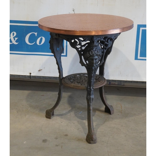 142 - Cast iron round pub table 21