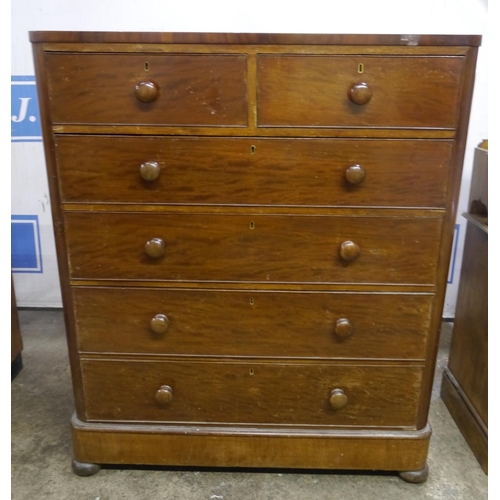 149 - Mahogany 2 short and 4 long chest of drawers 44x53