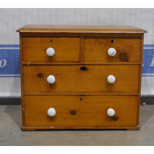 175 - Pine 2 short and 2 long chest of drawers 34x28